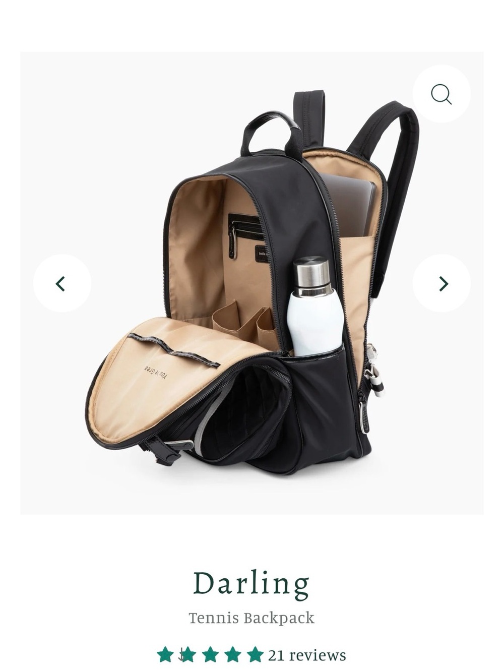 Trelle Tennis Black Backpack